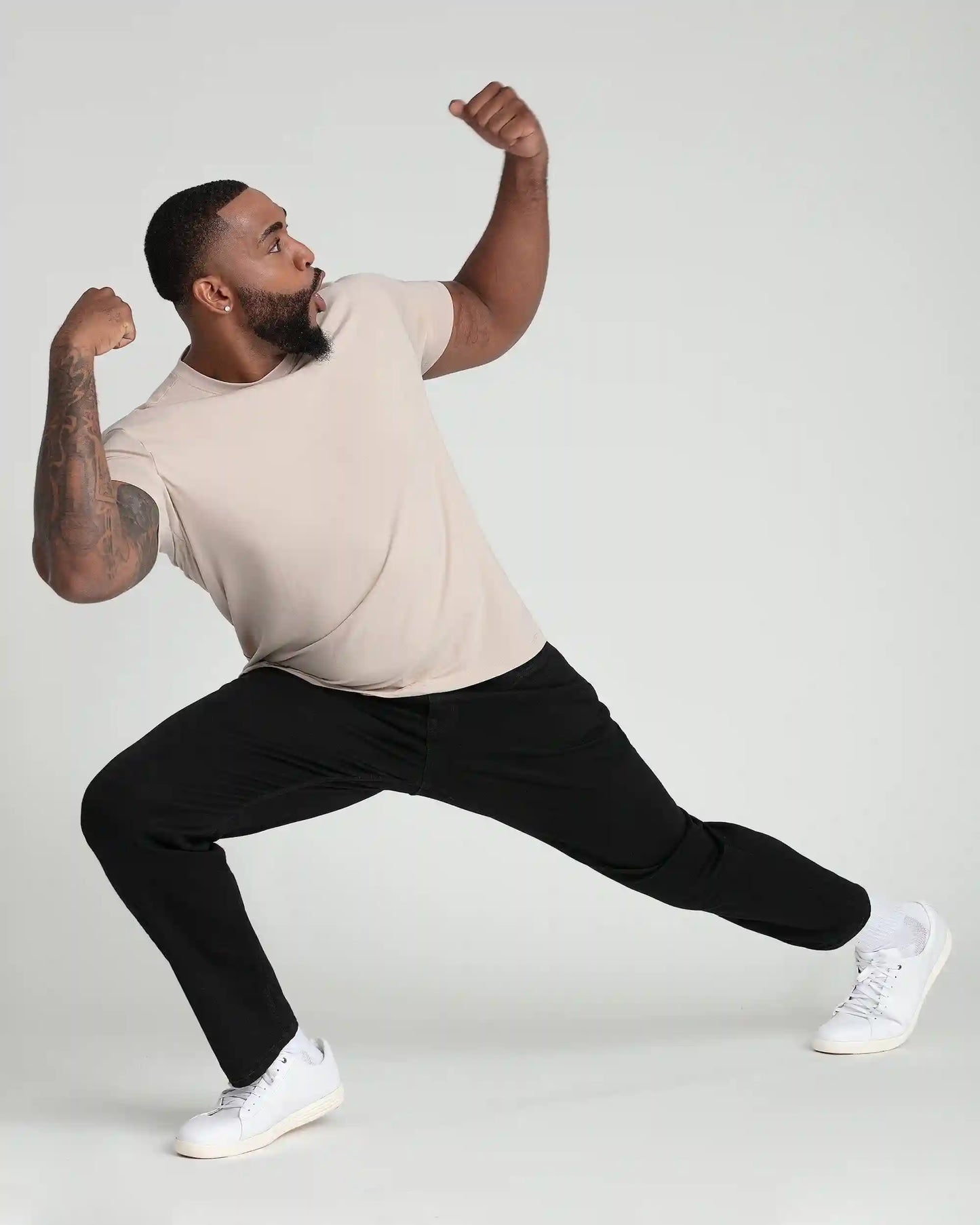 Organic Crew Neck T-Shirt (Relaxed Fit) / Tan