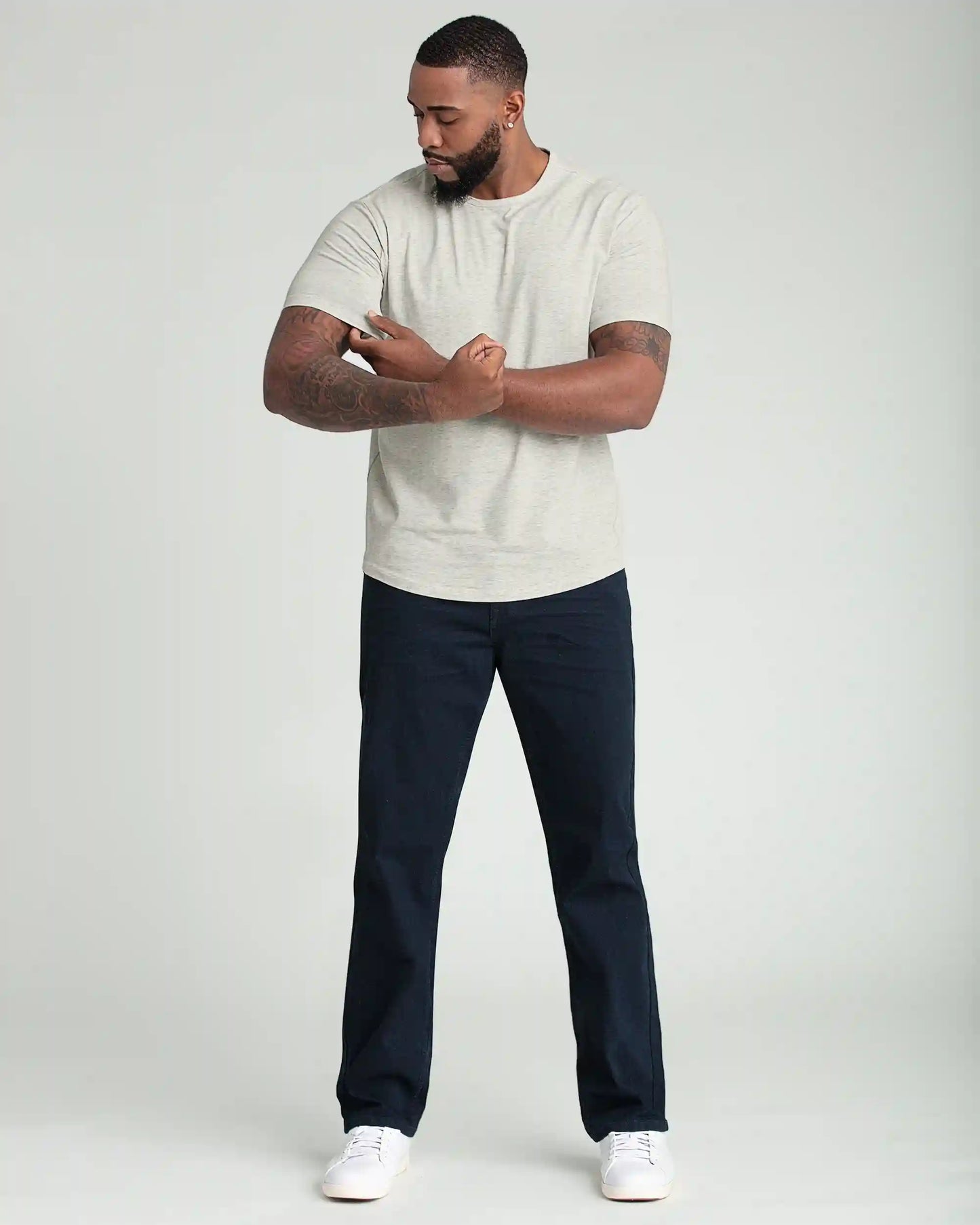Organic Crew Neck T-Shirt (Slim Fit) / Oatmeal Heather