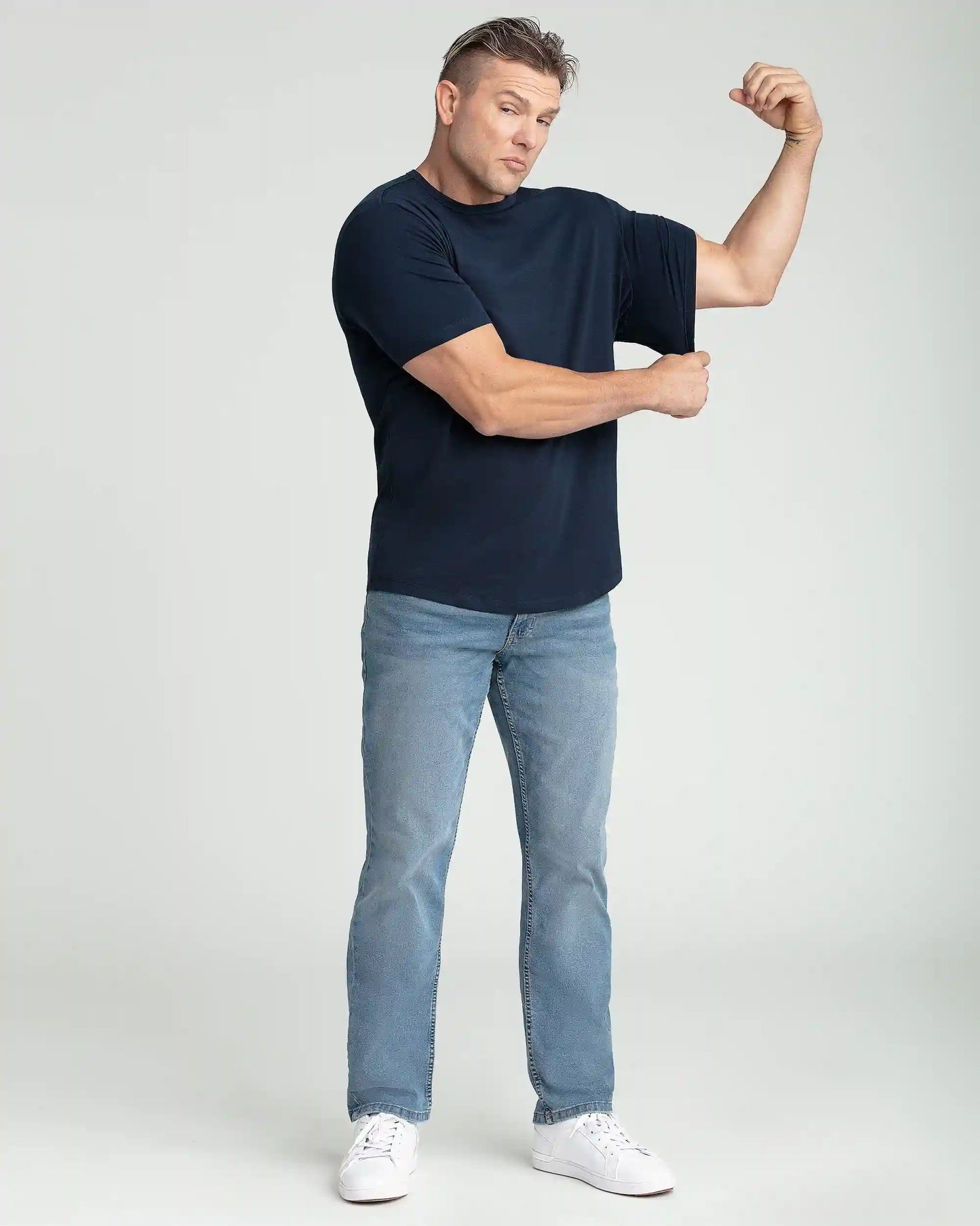 Organic Crew Neck T-Shirt 3 Pack (Relaxed Fit) / Navy