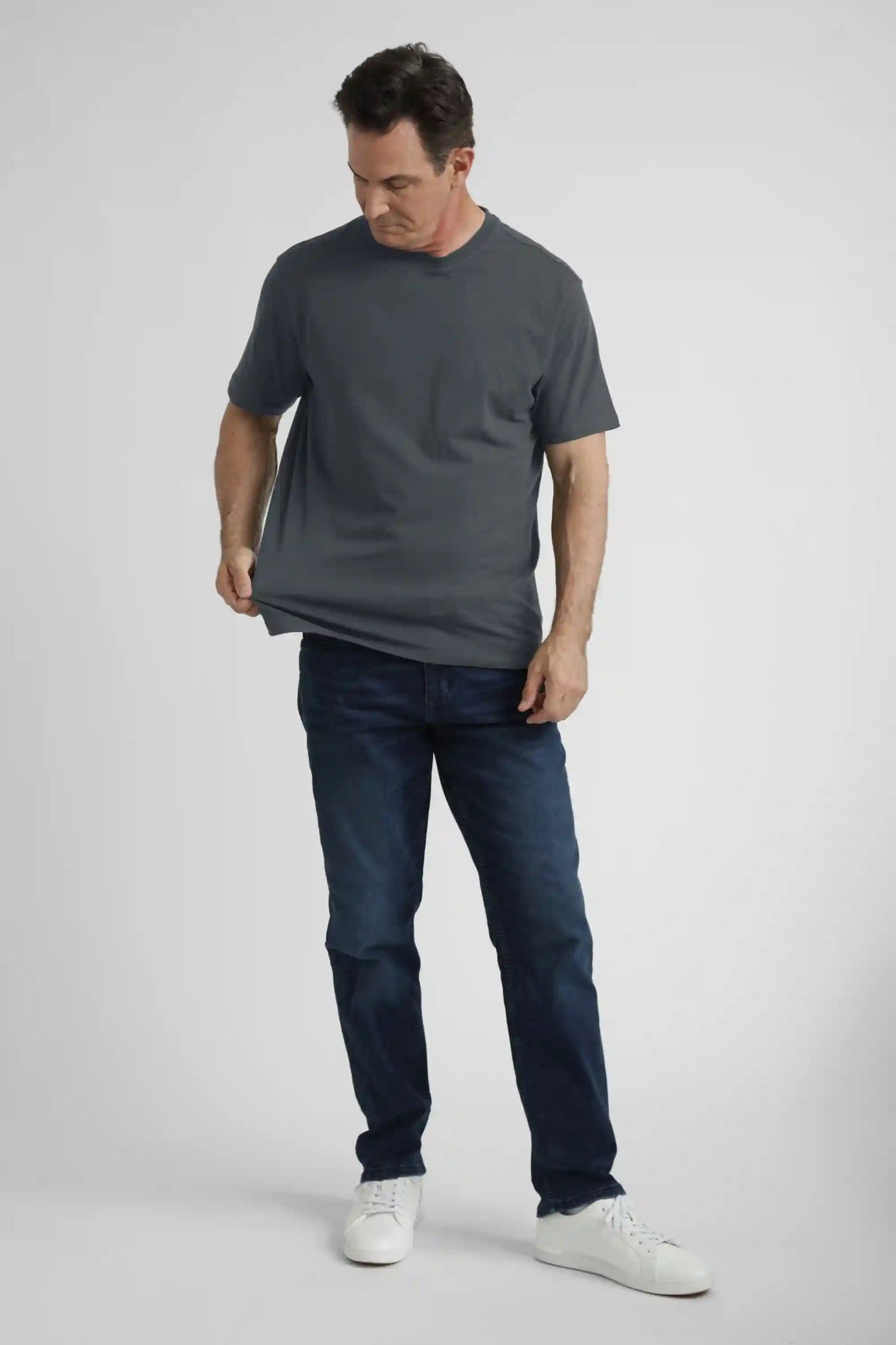 Organic Neck T-Shirt 6 Pack (Relaxed Fit)/ Steel Grey