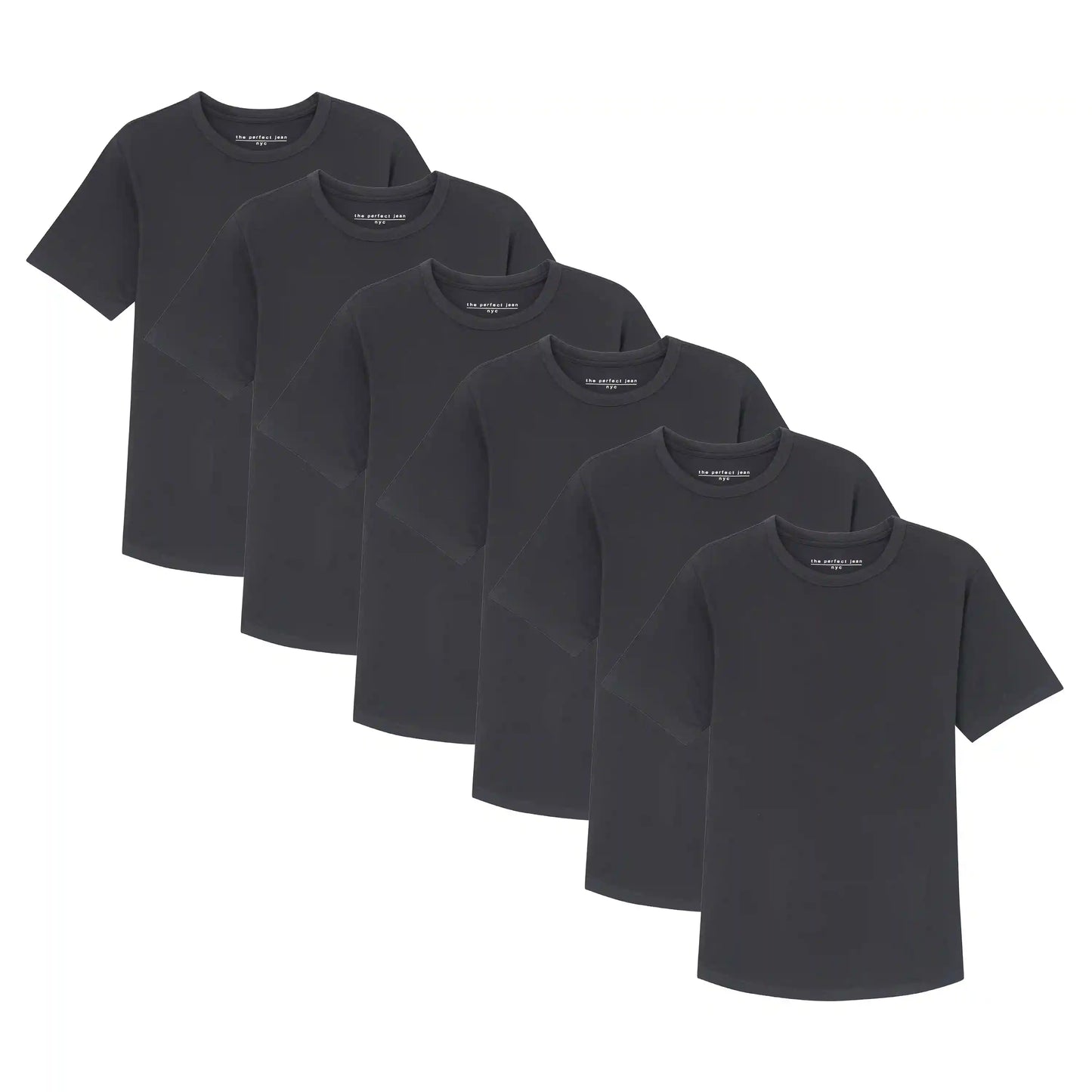 Organic Crew Neck T-Shirt 6 Pack (Slim Fit) / Black