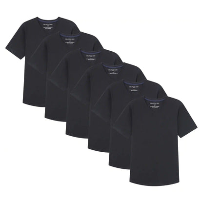 Organic V-Neck T-Shirt 6 Pack (Slim Fit) / Black