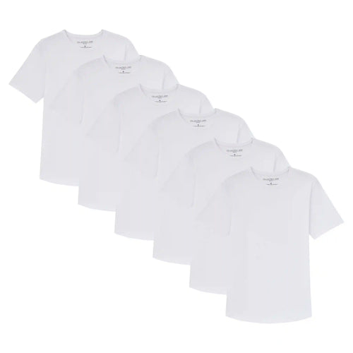 Organic Crew Neck T-Shirt 6 Pack (Slim Fit) / White