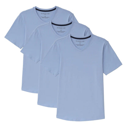 Organic V-Neck T-Shirt 3 Pack (Slim Fit) / Light Blue