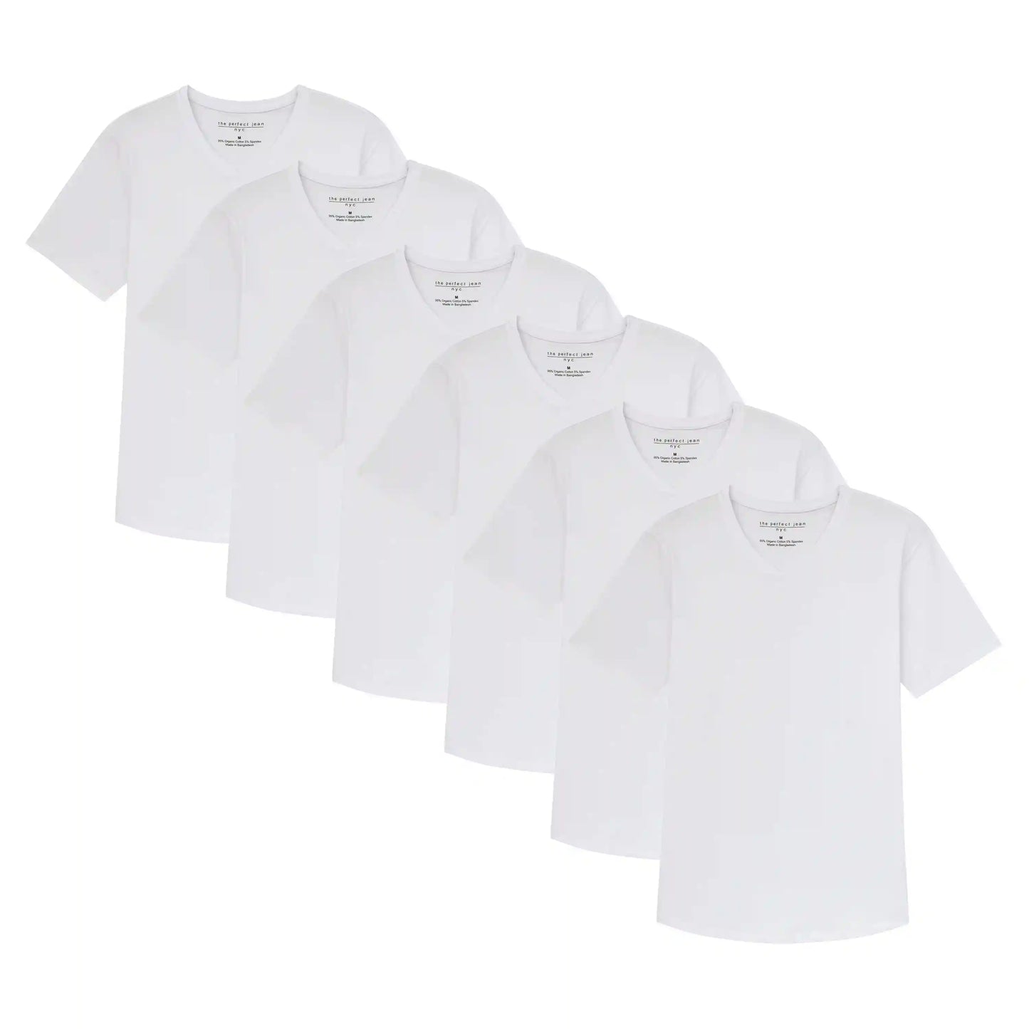 Organic V-Neck T-Shirt 6 Pack (Slim Fit) / White