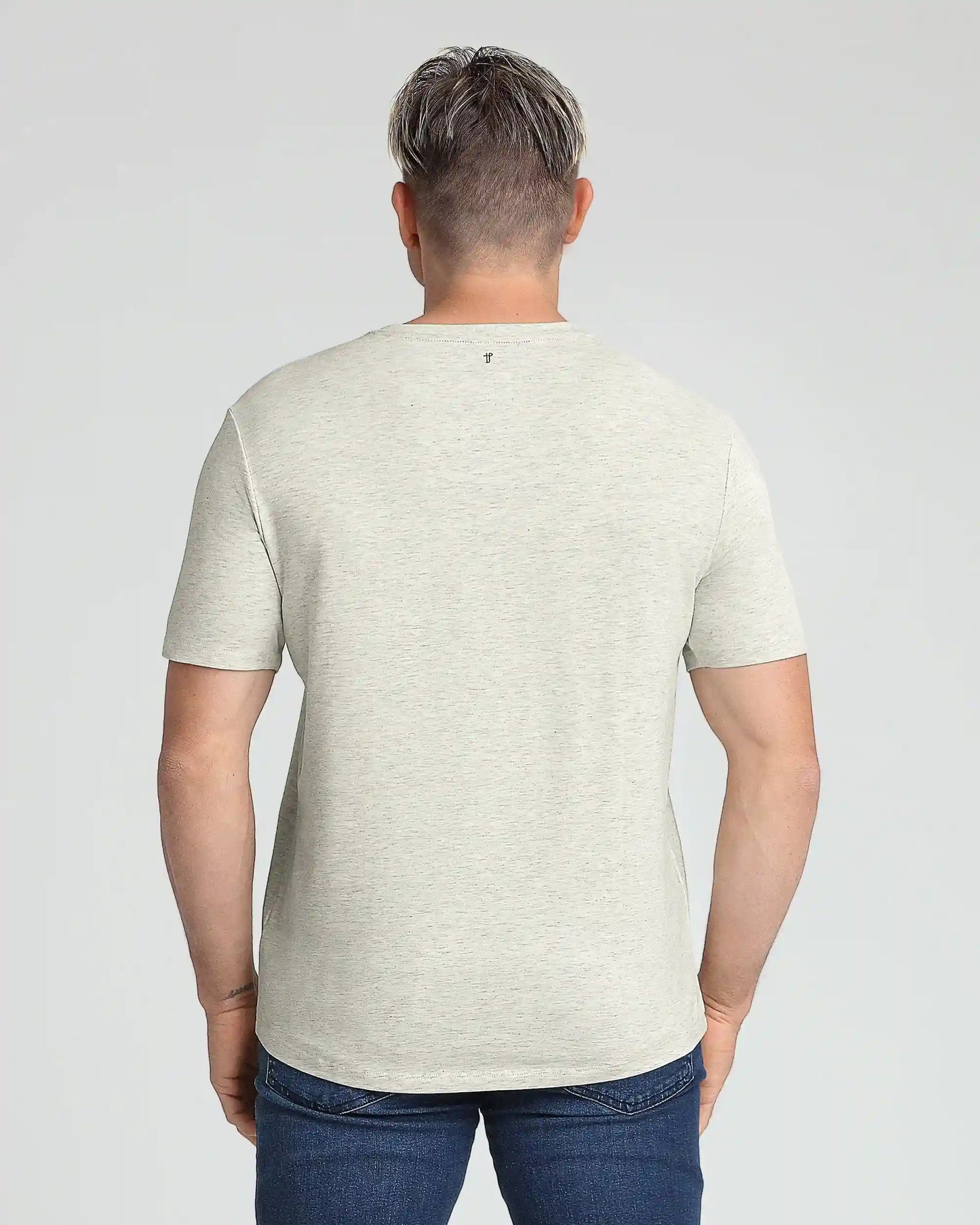 Organic V-Neck T-Shirt 3 Pack (Slim Fit) / Oatmeal Heather