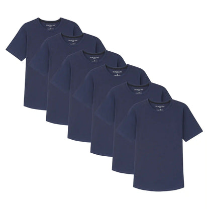 Organic Crew Neck T-Shirt 6 Pack (Slim Fit) / Navy