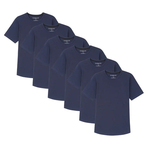 Organic Crew Neck T-Shirt 6 Pack (Slim Fit) / Navy