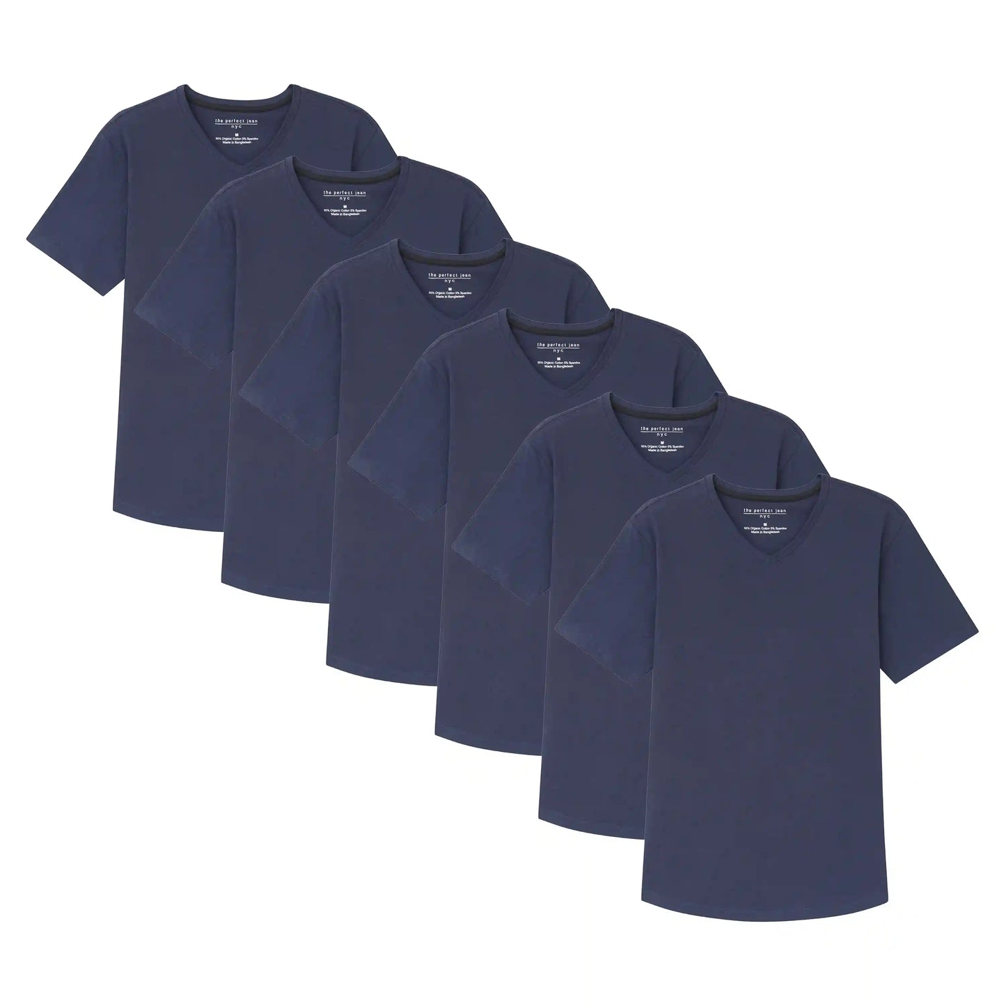 Organic V-Neck T-Shirt 6 Pack (Slim Fit) / Navy