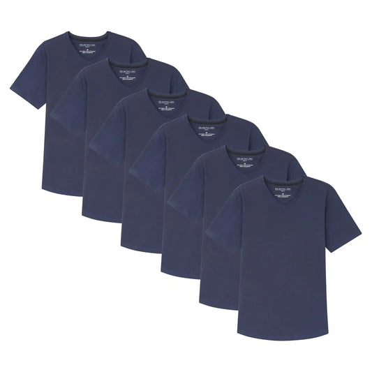 Organic V-Neck T-Shirt 6 Pack (Slim Fit) / Navy