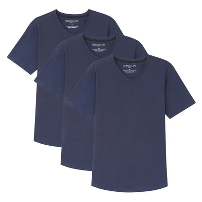 Organic V-Neck T-Shirt 3 Pack (Slim Fit) / Navy