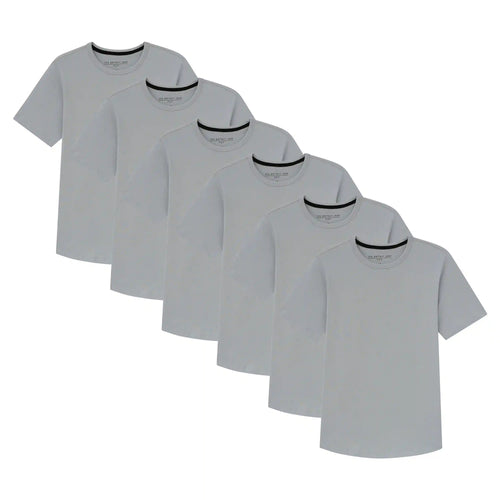 Organic Crew Neck T-Shirt 6 Pack (Slim Fit) / Light Grey