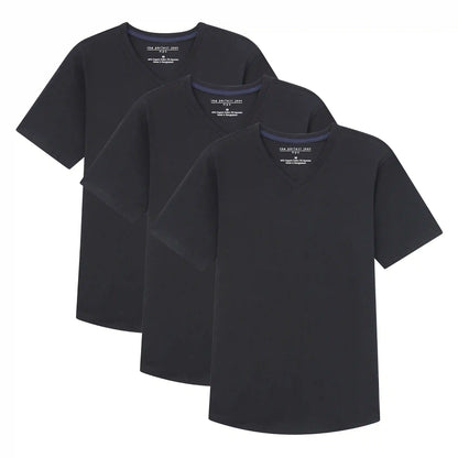 Organic V-Neck T-Shirt 3 Pack (Slim Fit) / Black