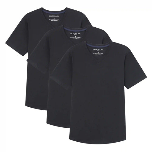 Organic V-Neck T-Shirt 3 Pack (Slim Fit) / Black