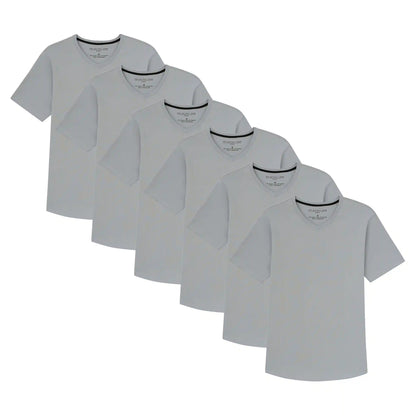 Organic V-Neck T-Shirt 6 Pack (Slim Fit) / Light Grey