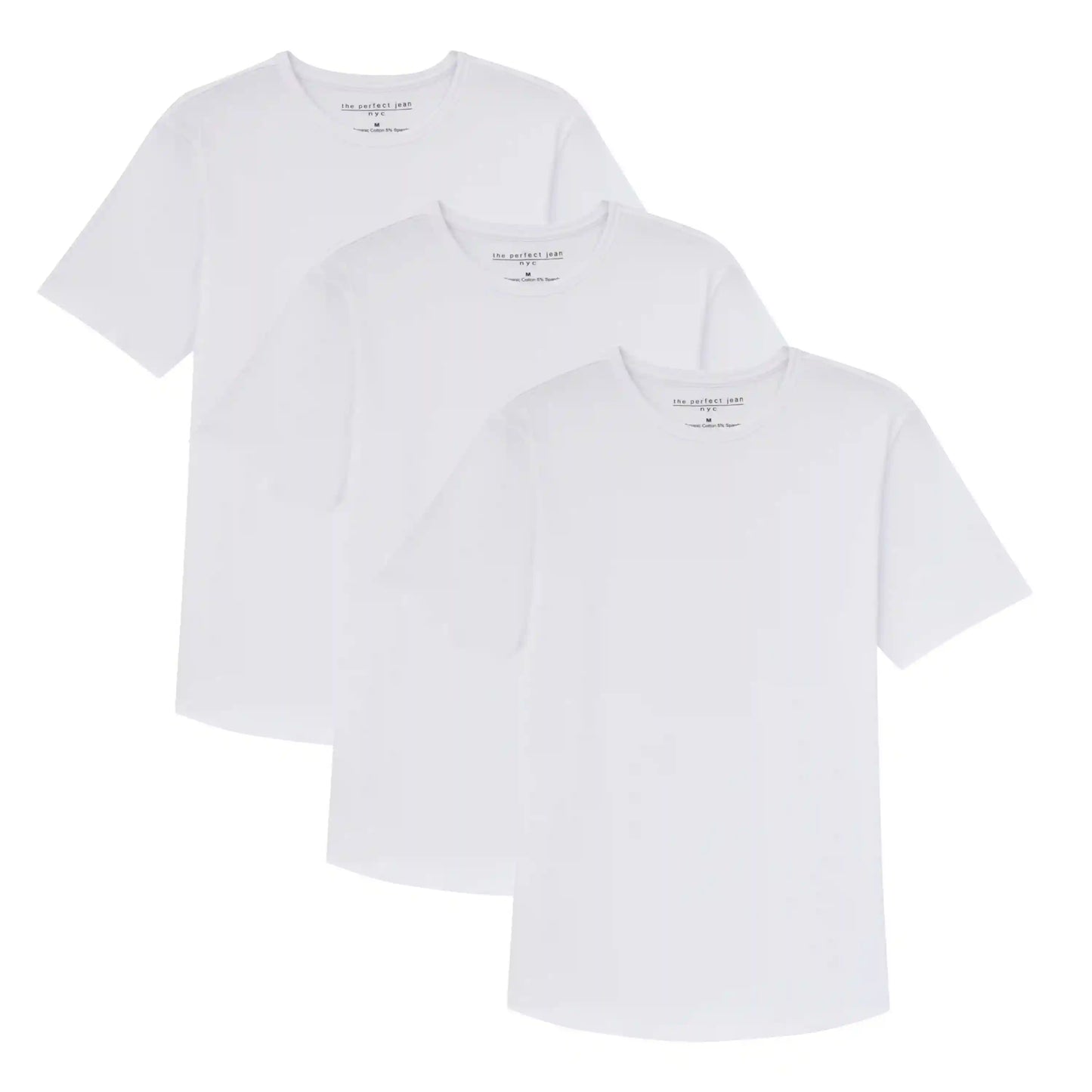 Organic Crew Neck T-Shirt 3 Pack (Slim Fit) / White