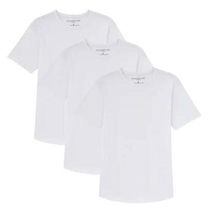 Organic Crew Neck T-Shirt 3 Pack (Slim Fit) / White