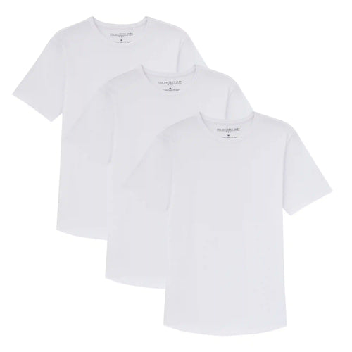 Organic Crew Neck T-Shirt 3 Pack (Slim Fit) / White