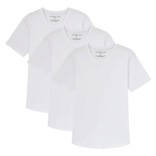 Organic V-Neck T-Shirt 3 Pack (Slim Fit) / White