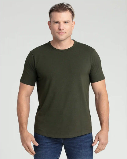 Organic Crew Neck T-Shirt 3 Pack (Relaxed Fit) / Olive