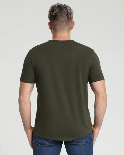 Organic Crew Neck T-Shirt 3 Pack (Relaxed Fit) / Olive