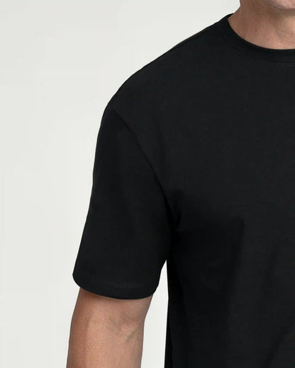 Organic Crew Neck T-Shirt (Relaxed Fit) / Black