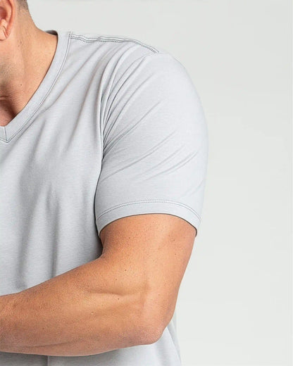 Organic V-Neck T-Shirt (Slim Fit) / Light Grey