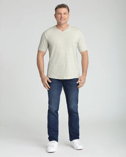 Organic V-Neck T-Shirt (Slim Fit) / Oatmeal Heather