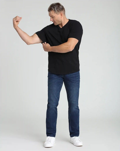 Organic V-Neck T-Shirt 6 Pack (Slim Fit) / Black
