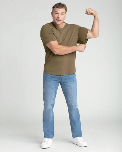 Organic V-Neck T-Shirt 6 Pack (Slim Fit) / Military Olive