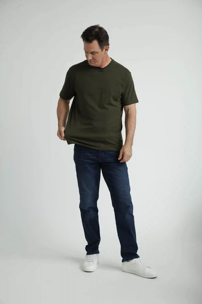 Organic Crew Neck T-Shirt 6 Pack (Relaxed Fit)/ Olive