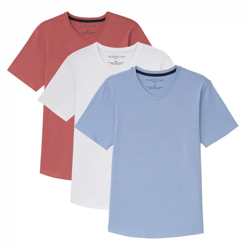Organic V-Neck T-Shirt 3 Pack  (Slim Fit) / Americana