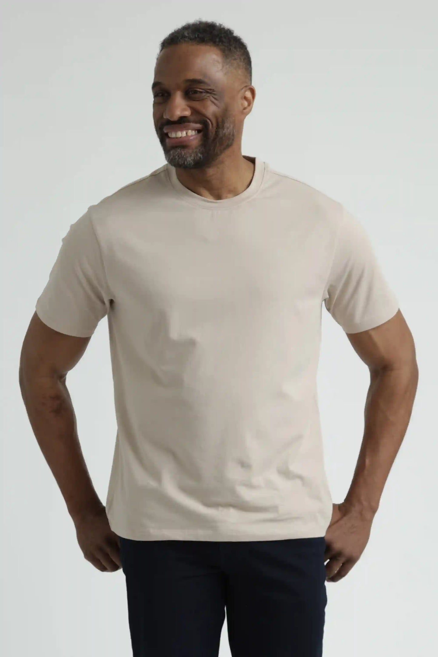 Organic Crew Neck T-Shirt 3 Pack (Relaxed Fit) / Tan