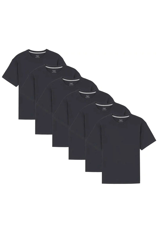 OrganicCrew Neck T-Shirt 6 Pack (Relaxed Fit) / Black