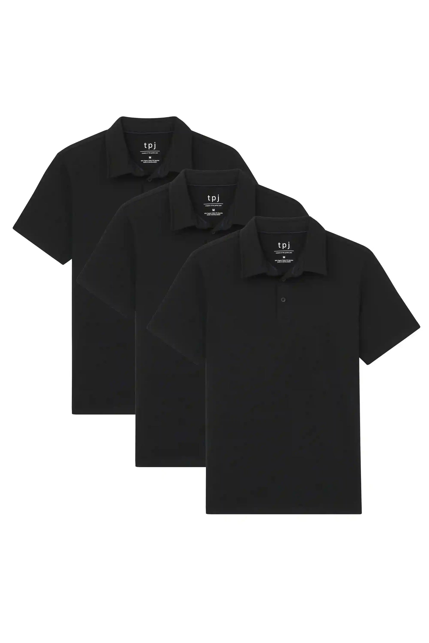 Organic Polo Shirt 3 Pack / Black