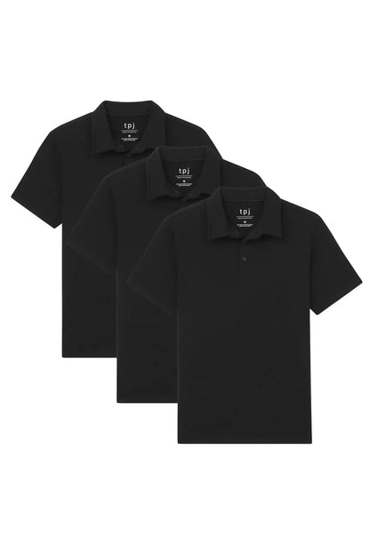 Organic Polo Shirt 3 Pack / Black