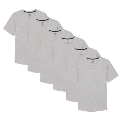 Organic V-Neck T-Shirt 6 Pack (Slim Fit) / Heather Grey