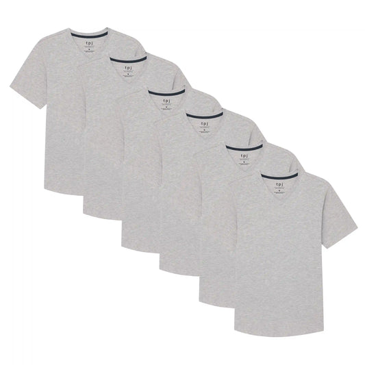 Organic V-Neck T-Shirt 6 Pack (Slim Fit) / Heather Grey