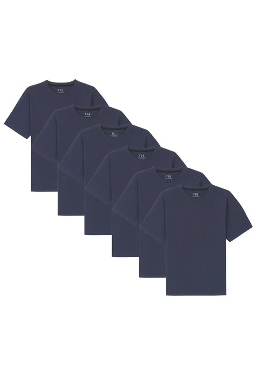 Organic Neck T-Shirt 6 Pack (Relaxed Fit) / Navy