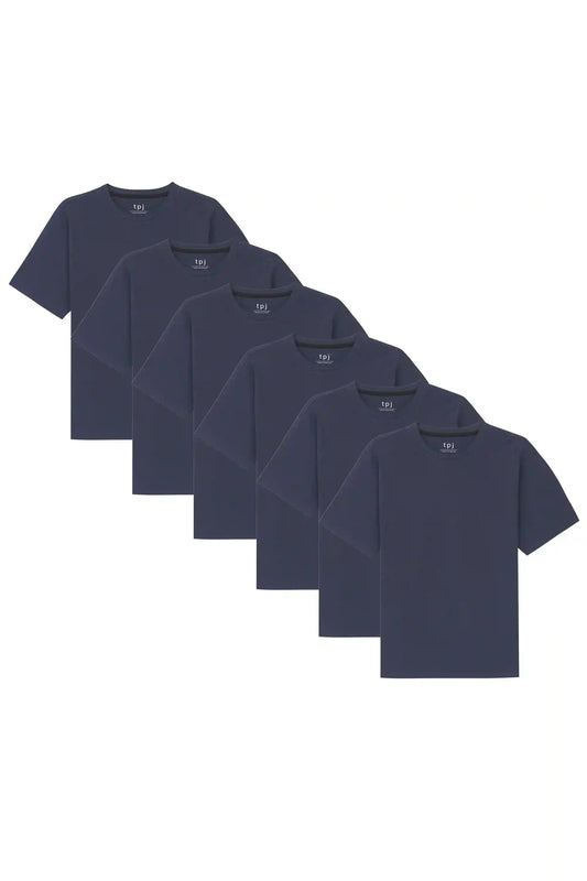 Organic Neck T-Shirt 6 Pack (Relaxed Fit) / Navy