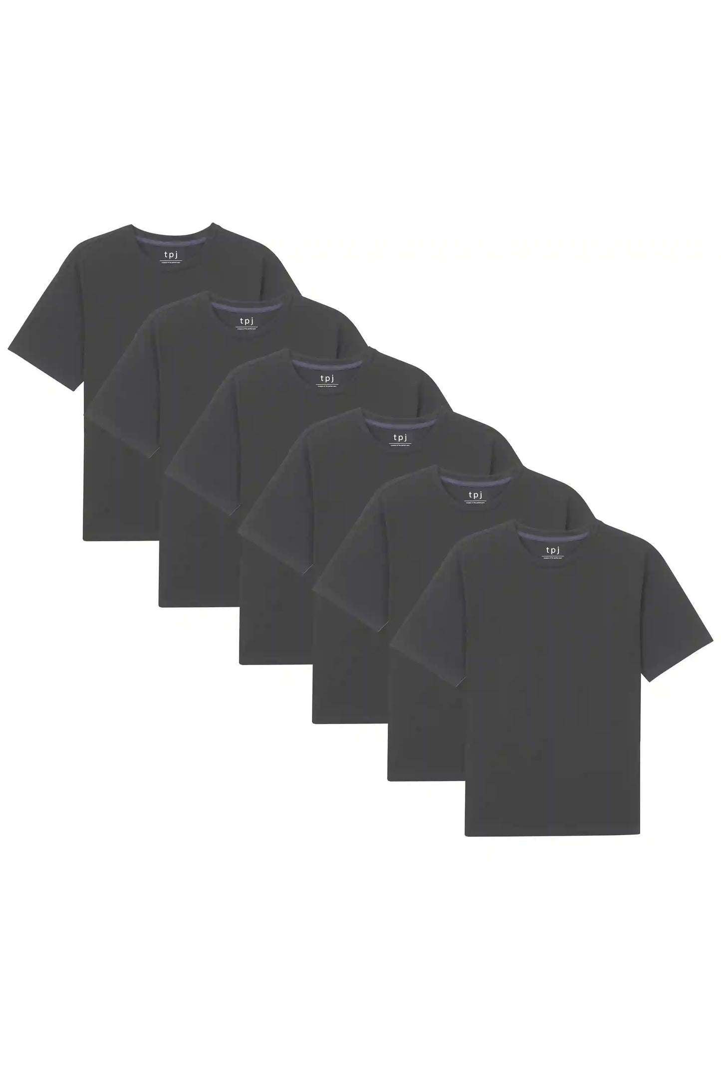 Organic Neck T-Shirt 6 Pack (Relaxed Fit)/ Steel Grey