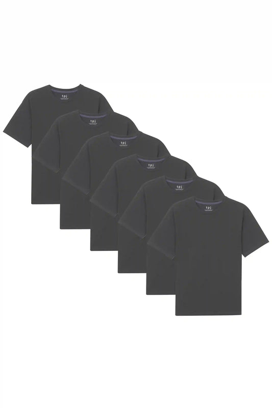 Organic Neck T-Shirt 6 Pack (Relaxed Fit)/ Steel Grey