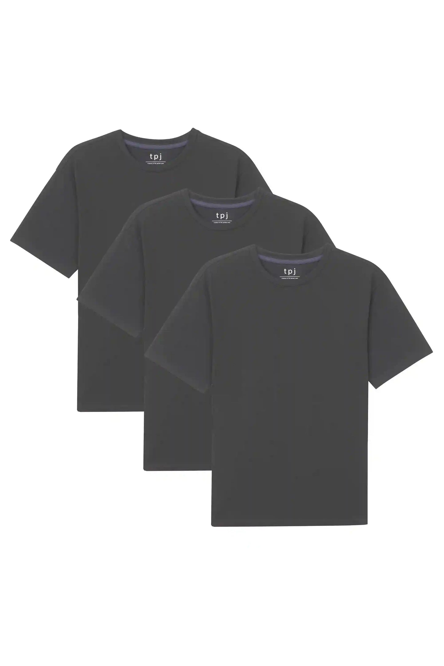 Organic Crew Neck T-Shirt 3 Pack (Relaxed Fit) / Steel