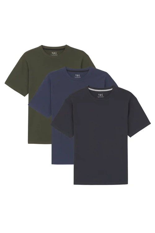 Organic Crew Neck T-Shirt 3 Pack (Relaxed Fit) / Tactical