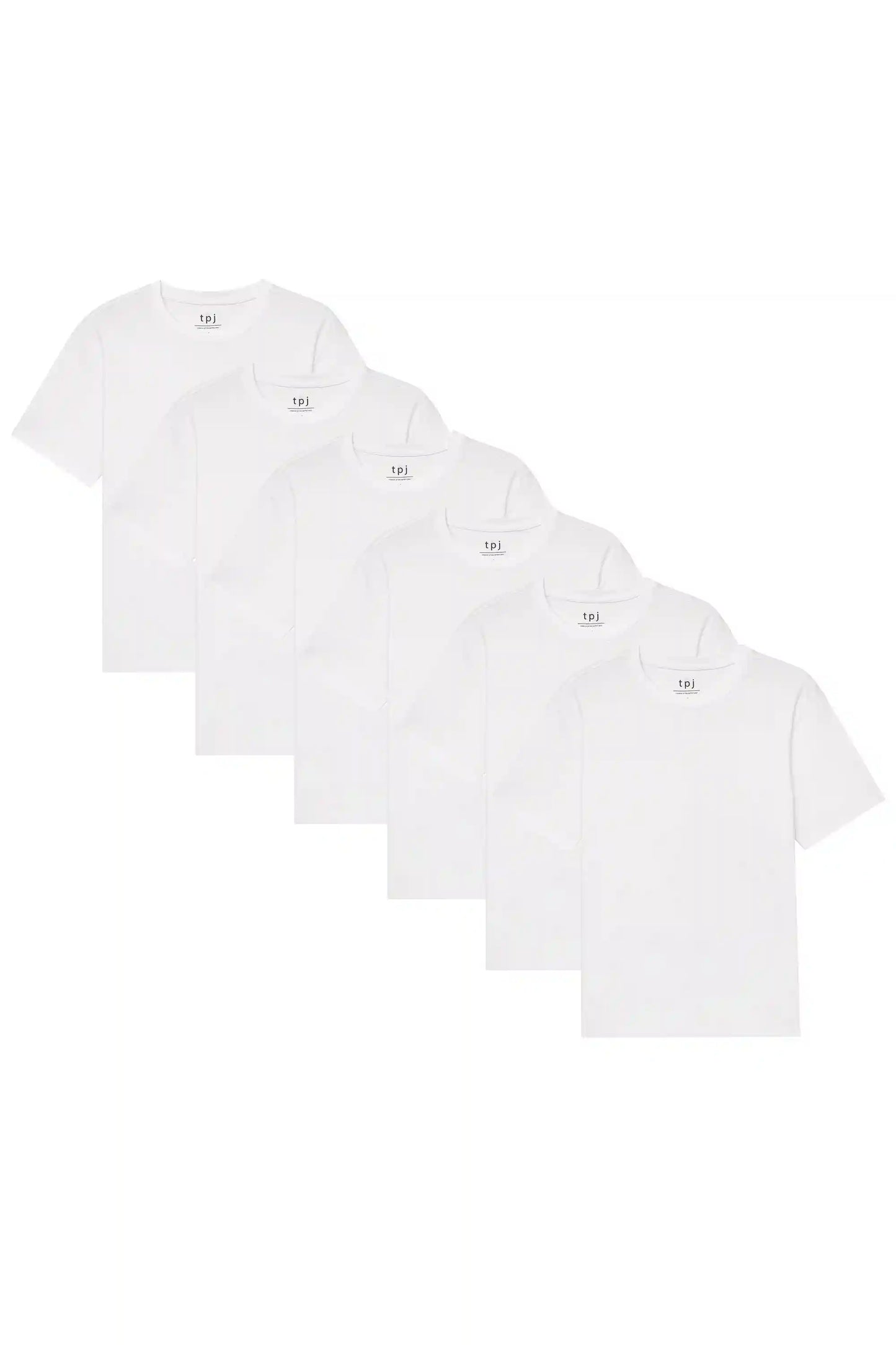 Organic Crew Neck T-Shirt 6 Pack (Relaxed Fit) / White