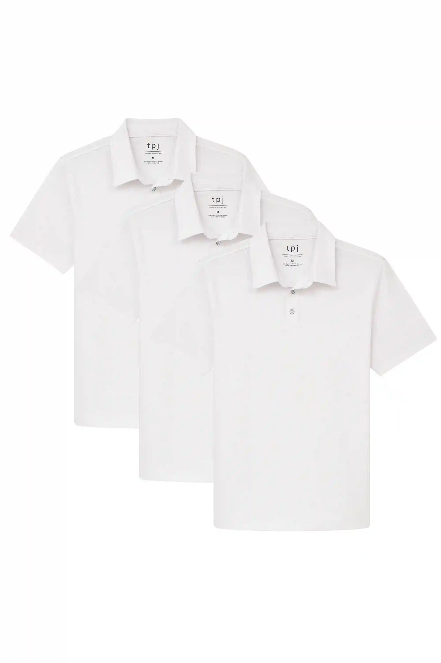 Organic Polo Shirt 3 Pack / White