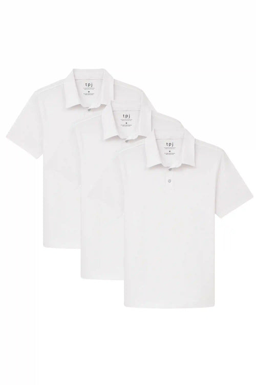 Organic Polo Shirt 3 Pack / White